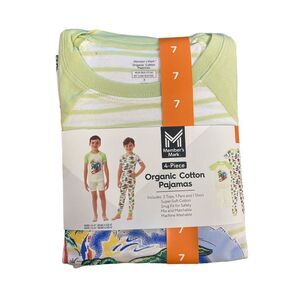 Member's Mark Boys 4 Piece Super Soft Organic Cotton Pajama Set - Dinosaurs